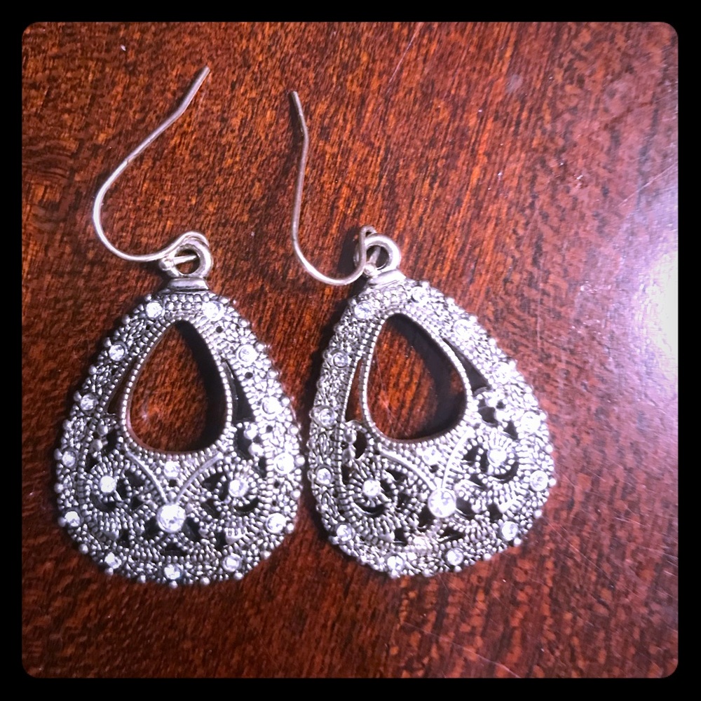 Silver hanging earrings